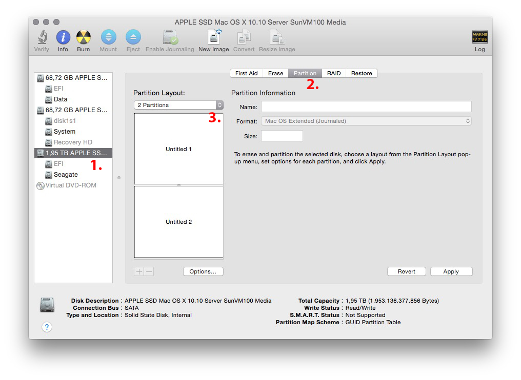 format disk as mac os extended journaled for bootcamp